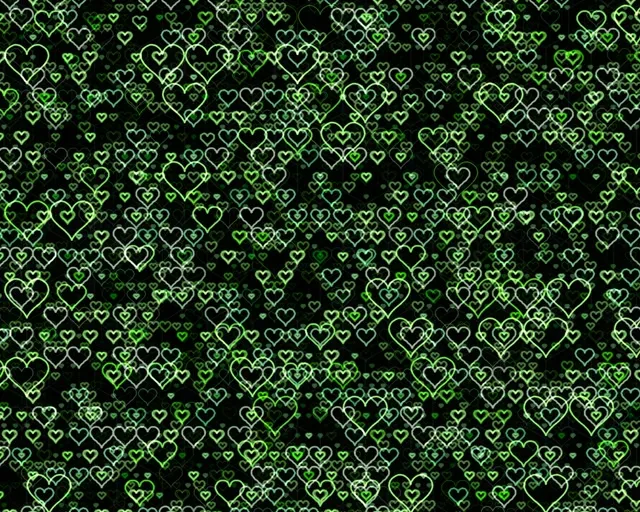 5:4 Industrial | Green Neon Falling Hearts 60fps Screensaver Motion Bg