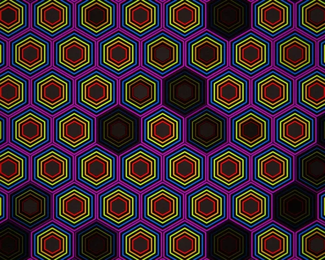 5:4 Industrial | Neon Hexagon 60fps Motion Background Screensaver Loop