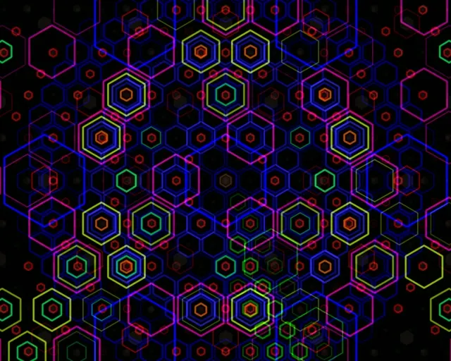5:4 Industrial | Neon Hexagon 60fps Screensaver VJ Motion Loop