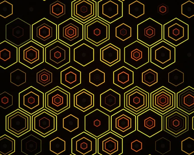 5:4 Industrial | Neon Hexagon Grid 60fps Screensaver VJ Loop