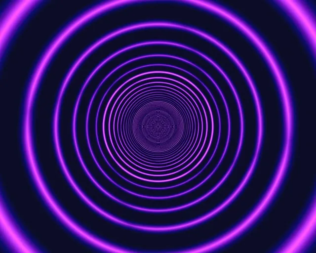 5:4 Industrial | Neon Tunnel Glowing Circles 60fps Screensaver Motion Background