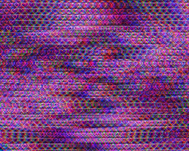 5:4 Industrial | Vibrant Neon Hearts 60fps VJ Loop