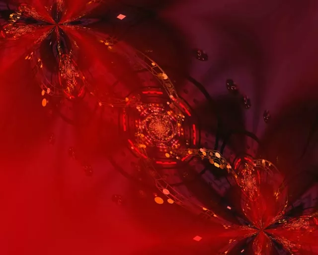 5:4 Industrial Neon Tunnel | 60fps VJ Loop Screensaver - Red Pulsating Spiral Vortex