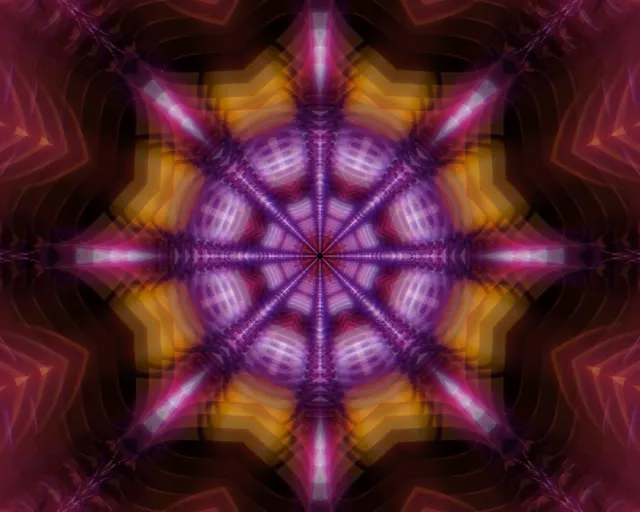 5:4 industrial Neon Tunnel Kaleidoscope Burst VJ Loop 60fps Screensaver