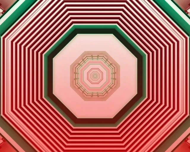 5:4 Industrial Neon Tunnel Octagon Vortex 60fps Screensaver Loop