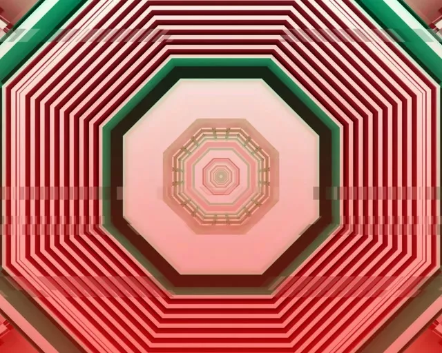 5:4 Industrial Neon Tunnel Octagon Vortex 60fps Screensaver Vj Loop