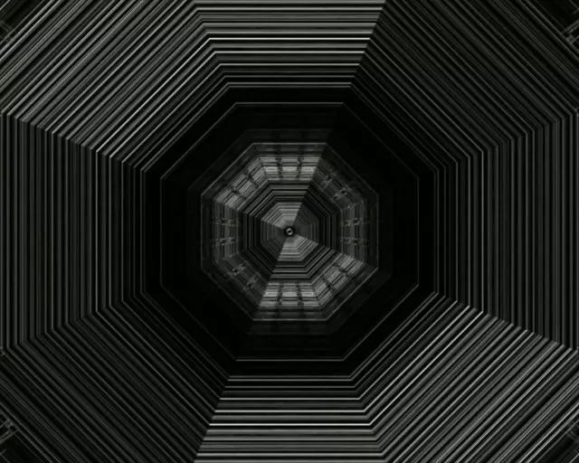 Túnel Neon Industrial 5:4 Vórtice Octogonal Loop 60fps VJ Animação Protetor de Tela