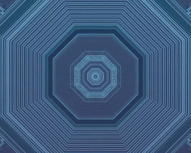 5:4 Industrial Neon Tunnel Screensaver - Octagonal Vortex Vj Loop 60fps