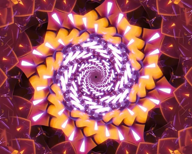 5:4 Industrial Neon Tunnel Spiraling Vortex VJ Loop 60fps Screensaver