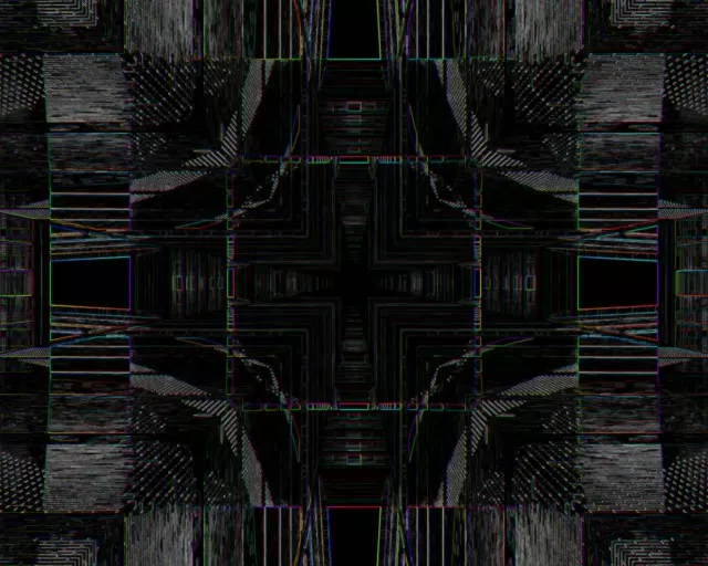 5:4 ইন্ডাস্ট্রিয়াল নিয়ন টানেল VJLoops 60fps স্ক্রিনসেভার গ্লিচ ক্যালাইডোস্কোপ