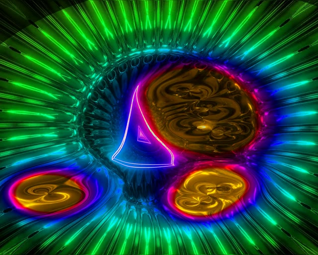 5:4 Industrial Neon Tunnel VJ Loop 60fps Screensaver with Glowing Brain Visuals