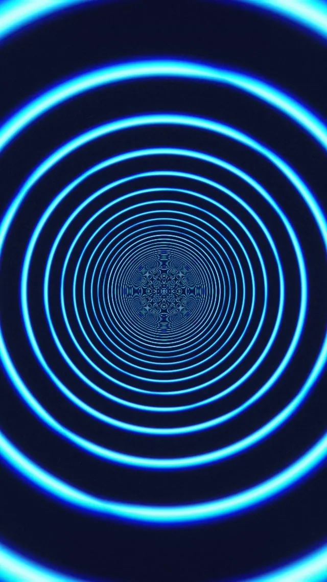 9:16 Reels | Circular Neon Blue Tunnel 60fps Live Wallpaper