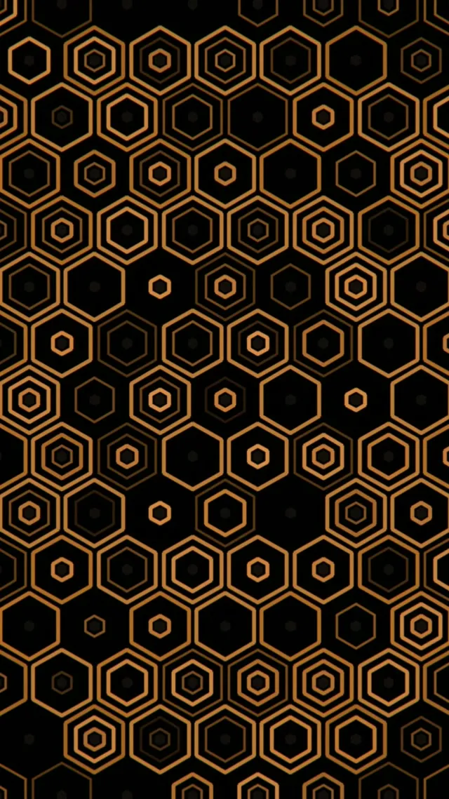 9:16 Reels Golden Hexagon Network 60fps Screensaver Live Wallpaper