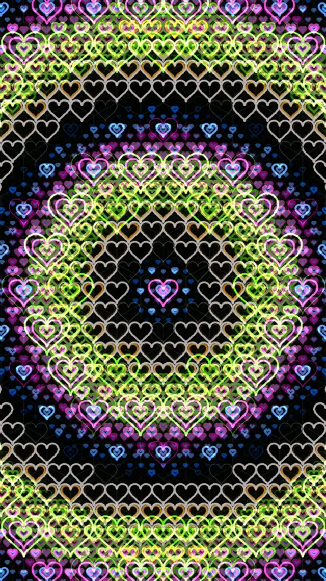 9:16 Reels | Neon Hearts 60fps Screensaver Live Wallpaper