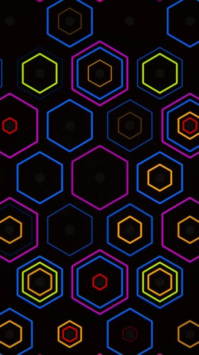 9:16 Reels | Neon Hexagon 60fps Screensaver Motion Background