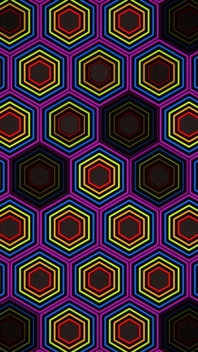 9:16 Reels | Neon Hexagon Pattern 60fps Live Wallpaper Screensaver