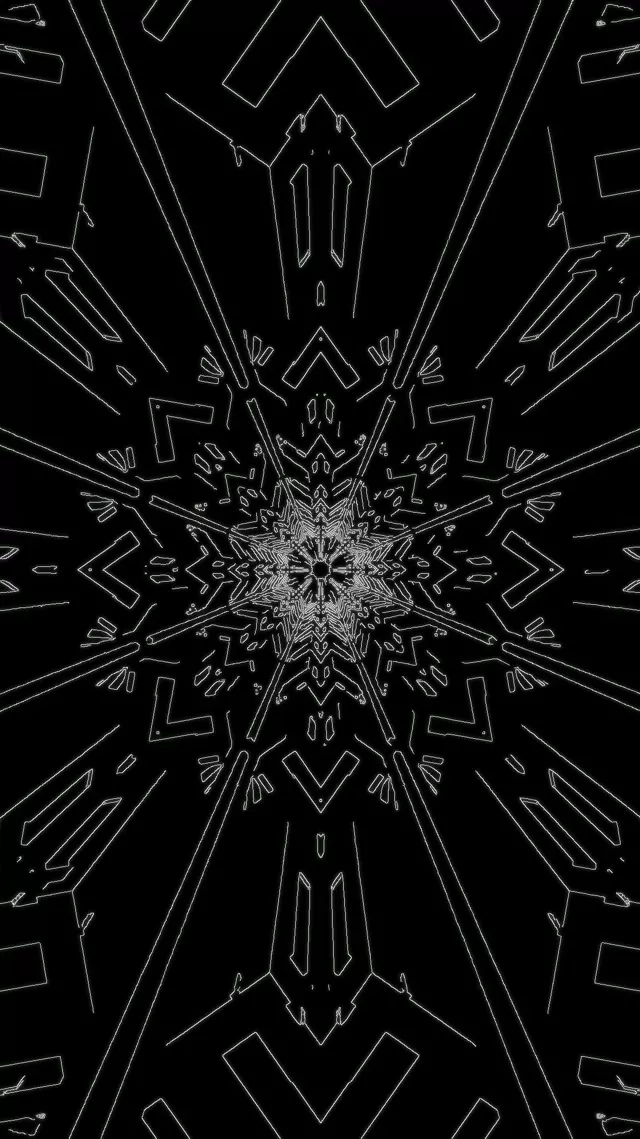 9:16 Reels | 60fps Neon Tunnel Screensaver - Fraktální Kaleidoskop Výbuch VJ Animation