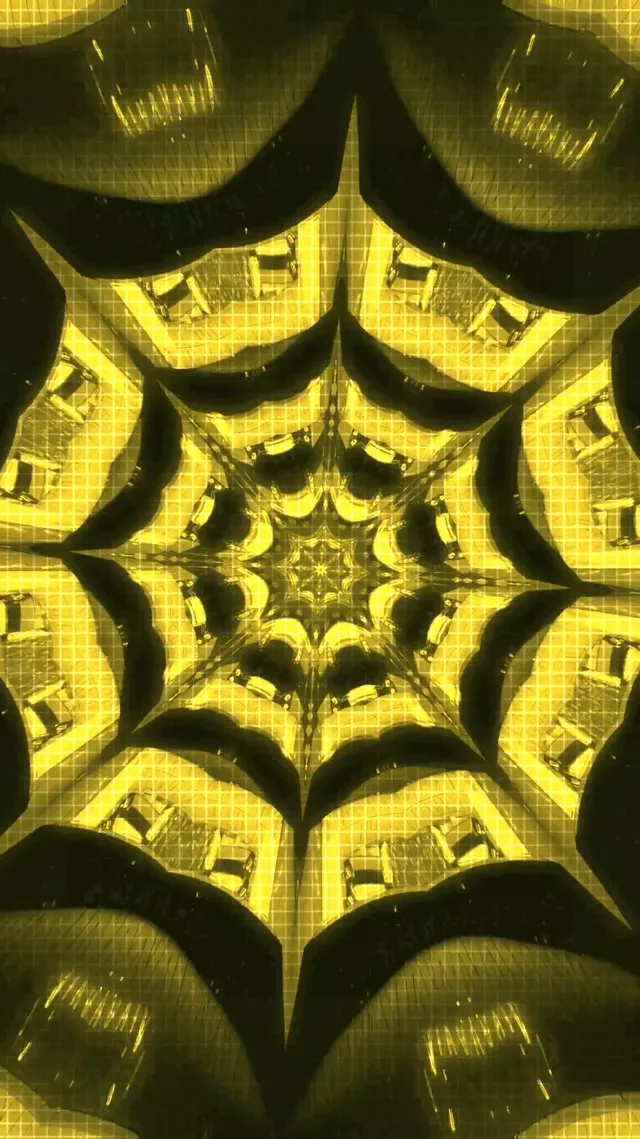 9:16 Reels | 60fps Neon Tunnel Screensaver - Pulzující Hexagon Grid VJ Visual