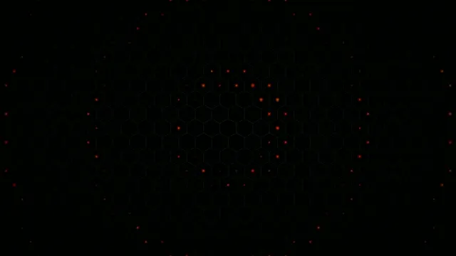 Abstract 4K red hexagon network tech background seamless loop