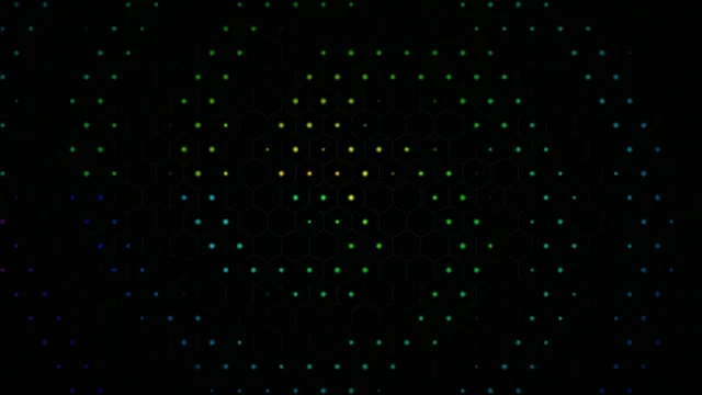 Abstract Digital Network with Glowing Hexagonal Nodes
