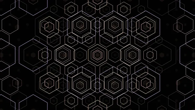 Abstract Gold Hexagon Network 4K Animation