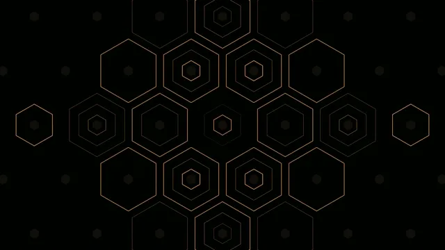 Abstract Gold Hexagon Network Animation 4K