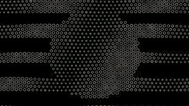 Abstract Hexagon Grid Animation on Black Background