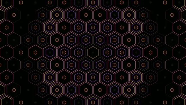 Abstract Neon Hexagon Grid Animation 4K