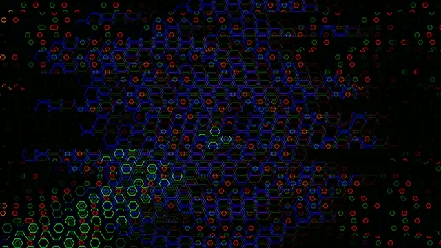 Abstract Neon Hexagon Network Animation 4K