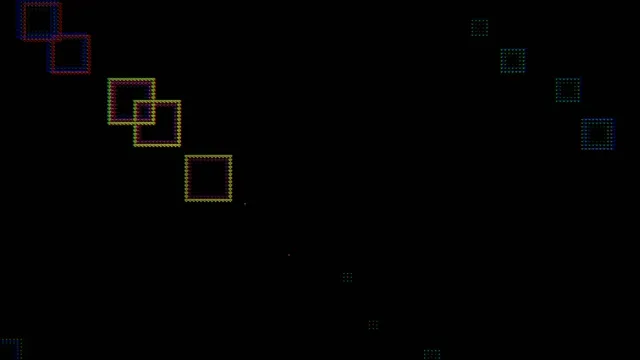 Abstract Neon Squares Animation on Black Background