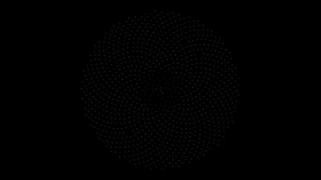 Abstract Particle Sphere Animation on Black Background