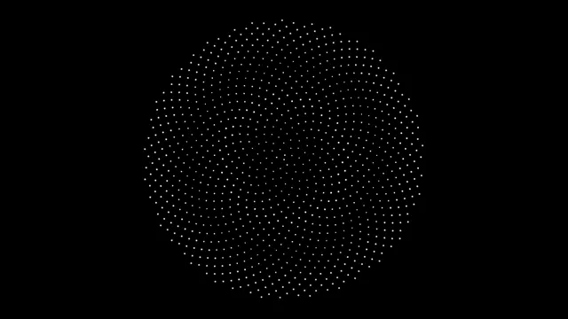 Abstract Particle Sphere Animation on Black Background