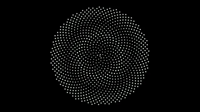 Abstract Particle Sphere Animation on Black Background