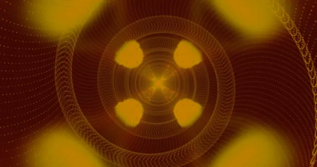 Jantarová spirála neonový tunel 4K UHD 60fps spořič VJ clip