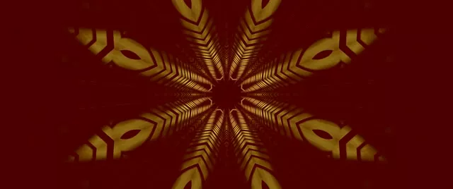 Neon Tunnel Golden Star Kaleidoscope Screensaver 2.39:1 Cinemascope 60fps Vj Loop