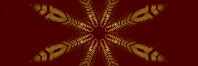 Neon Tunnel Gold Star Kaleidoscope Vj Loop 3:1 Triple Wide 60fps Screensaver