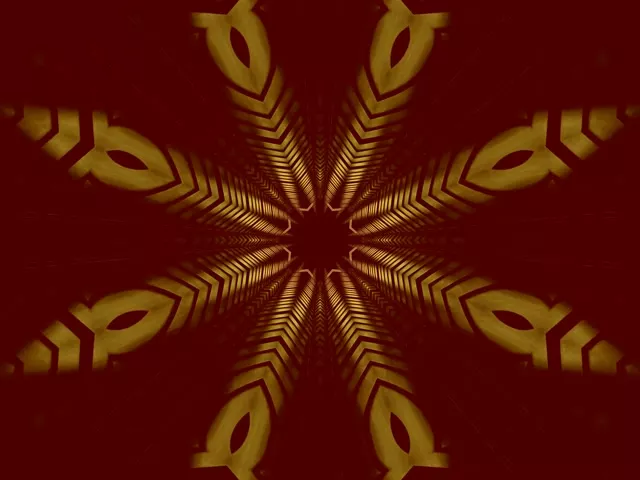 Neon Tunnel Gold Star Kaleidoscope Vj Loop 4:3 Classic 60fps Screensaver