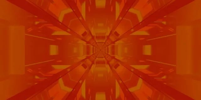 Golden Neon Tunnel VJ Loop 2:1 Univisium 60fps Screensaver Mirrored Corridor