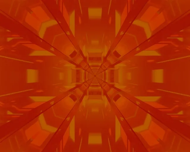 Neon Tunnel Golden Kaleidoscope VJ Loop 5:4 industrial 60fps Screensaver
