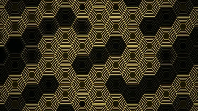 Animated gold hexagon pattern 4K UHD widescreen background loop