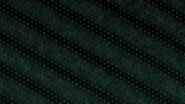 Animated green hexagon pattern 4K ultra HD widescreen background loop