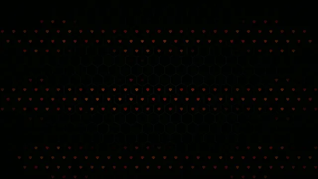 Animated red hearts floating on black 4K UHD widescreen background