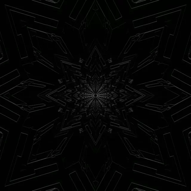 Neon Tunnel Dark Fractal Snowflake Vj Loop 1:1 Square 60fps Screensaver