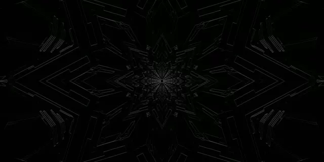 Neon Tunnel Dark Fractal Snowflake Vj Loop 2:1 Univisium 60fps Screensaver