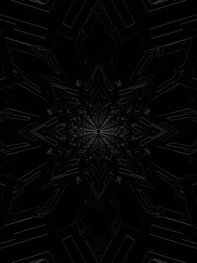 Dark Fractal Star Neon Tunnel VJ Loop 3:4 iPad Portrait 60fps Screensaver