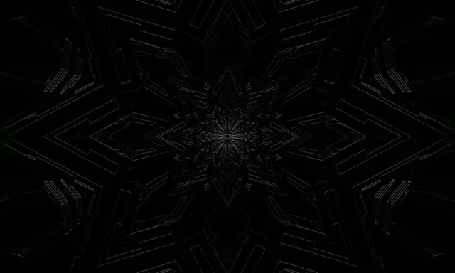 Neon Tunnel Dark Fractal Star Kaleidoscope Vj Loop 5:3 Wide 60fps Screensaver