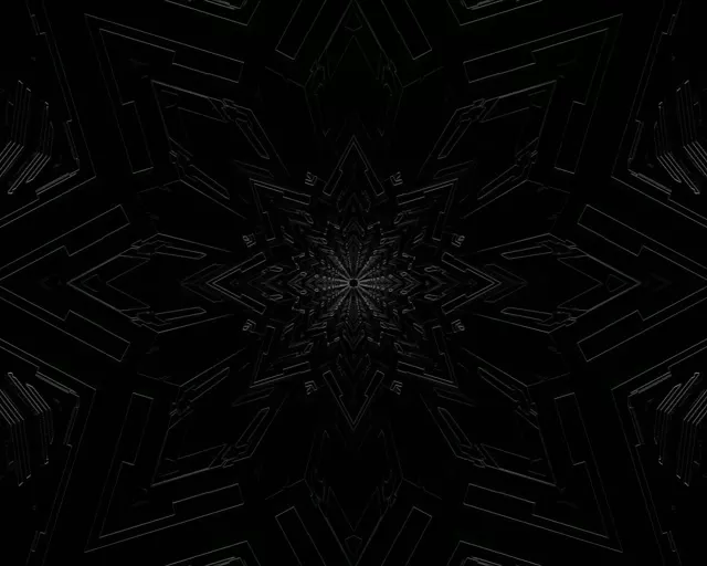 Neon Tunnel Dark Snowflake Mandala 5:4 industrial 60fps Screensaver Vj Loop