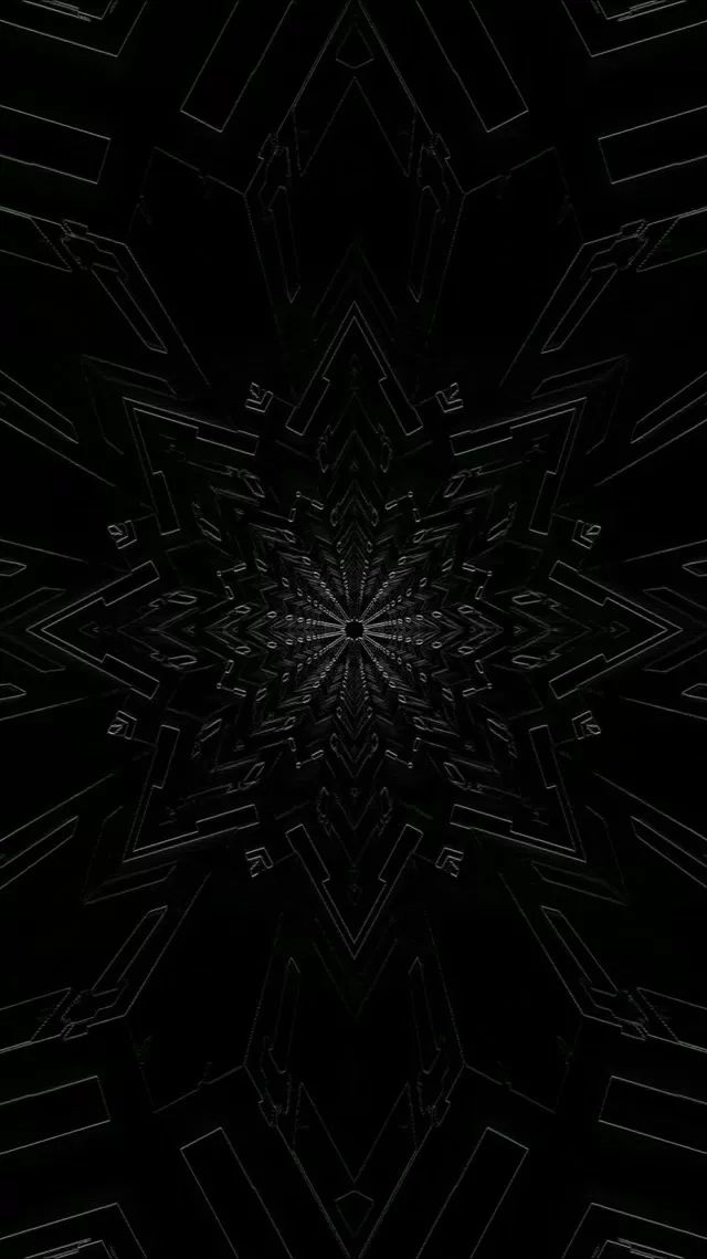 Neon Tunnel Dark Snowflake Mandala 9:16 Reels 60fps Screensaver Vj Loop