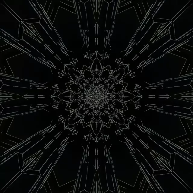 Black Neon Tunnel Kaleidoscope Screensaver 1:1 Square 60fps VJ Loop PC