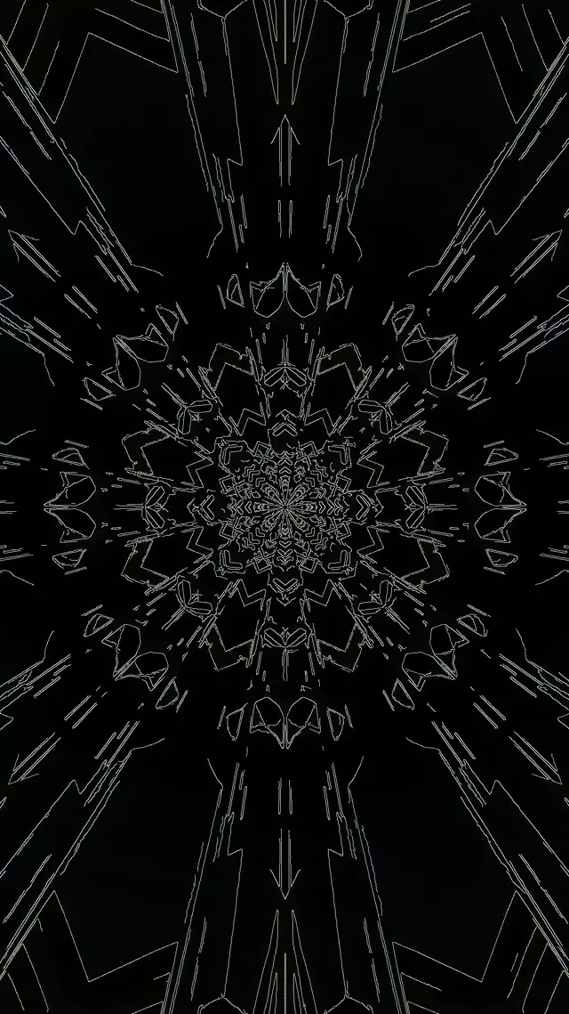 Túnel Neón Negro Mandala Protector de Pantalla 60fps 9:16 Reels VJ Loop PC